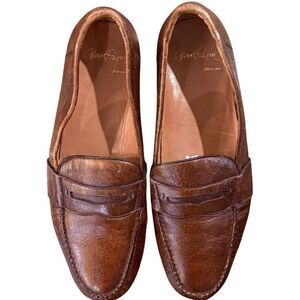 ALAN PAYNE Genuine Exotic Deerskin Shoes Penny Loafers Brown Vero Cuoio Leather